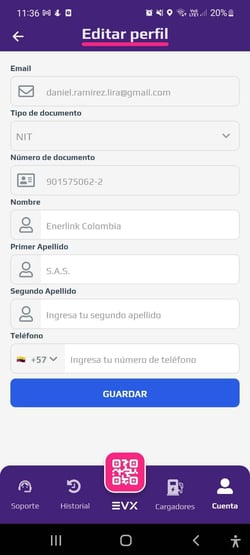 Datos de facturación